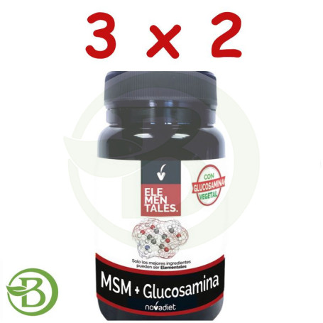 Pack 3x2 Msm + Glucosamina 40 Cápsulas Vegetales Nova Diet