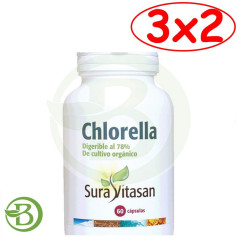 Embalagem 3x2 Chlorella 60 Cápsulas Sura Vitasan