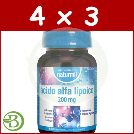 Pack 4x3 Acido Alfa Lipoico 200Mg 60 Comprimidos Naturmil