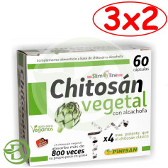 Pacote 3x2 Quitosana Vegetal 60 Cápsulas Pinisan