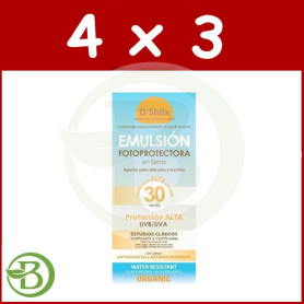 Pack 4x3 Emulsion Fotoprotectora Spray Spf30 200Ml Shila