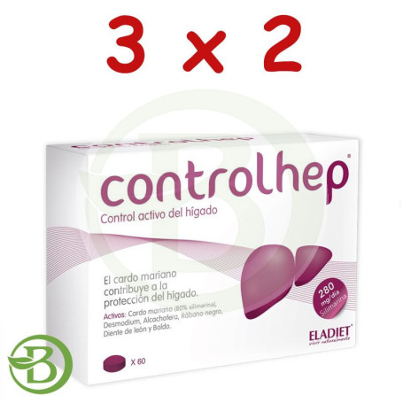 Pack 3x2 Controlhep 60 Comprimidos Eladiet