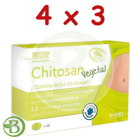 Pack 4x3 Chitosan Vegetal 60 Comprimidos Eladiet