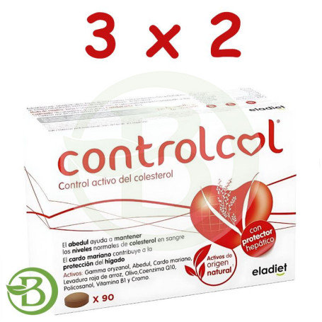 Pack 3x2 Controlcol 90 Comprimidos Eladiet