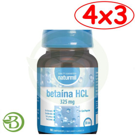 Pack 4x3 Betaina Hcl 90 Comprimidos Naturmil