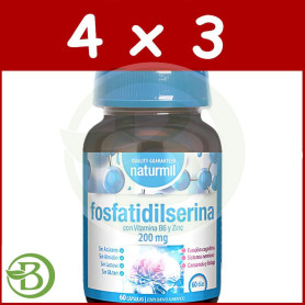 Pack 4x3 Fosfatidilserina Complex 200Mg 60 Cápsulas Naturmil