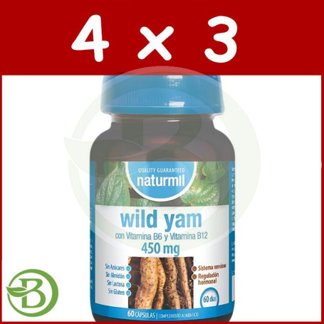 Pack 4x3 Wild Yam 450Mg 60 Cápsulas Naturmil