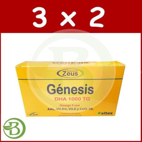 Pack 3x2 Génesis Omega 3 DHA 1000Mg 60 Cápsulas Zeus