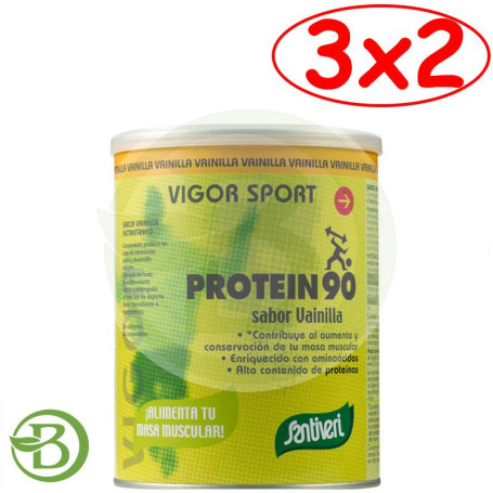 Pack 3x2 Protein-90 Instant Vainilla Grande 1Kg. Santiveri