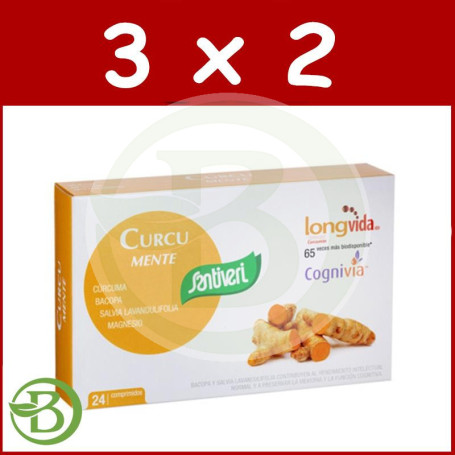 Pack 3x2 Curcu Mente 24 Comprimidos Santiveri