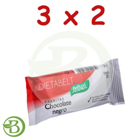 Pack 3x2 Db-Barritas Choco Negro 35Gr. Santiveri