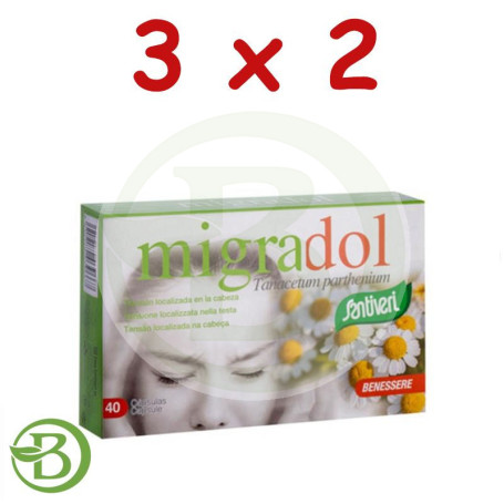 Pack 3x2 Migradol (Tanacetum) 60 Cápsulas Santiveri