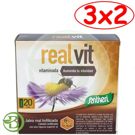 Pack 3x2 Realvit Vitaminada 20 Viales Santiveri