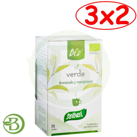 Pack 3x2 Sanaflor Té Verde Bio 20 Filtros Santiveri