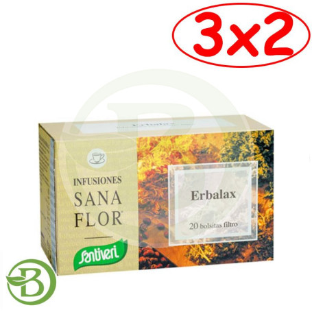 Pack 3x2 Sanaflor Erbalax 20 Filtros Santiveri