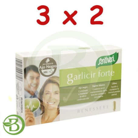 Pack 3x2 Garlicir Forte 40 Cápsulas Santiveri