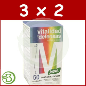 Pack 3x2 Vitaminas Complex Miltivitamin 50 Comprimidos Santiveri