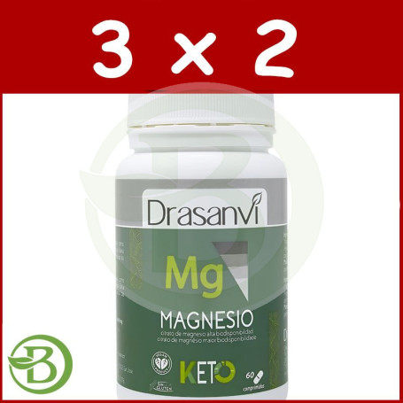 Pack 3x2 Magnesio 60 Comprimidos Keto Drasanvi