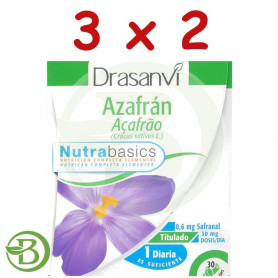 Pack 3x2 Azafrán 30 Cápsulas Nutrabasics Drasanvi