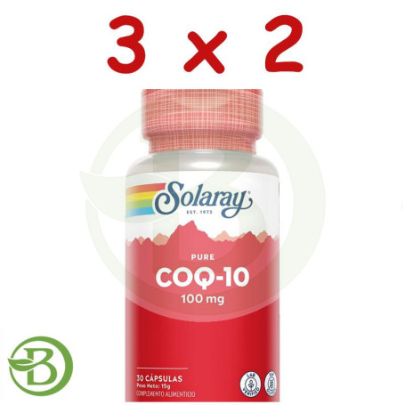 Pack 3x2 Pure Coq10 100Mg 30 Cápsulas Solaray