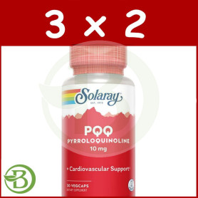 Pack 3x2 Pqq 10Mg 30 Cápsulas Vegetales Solaray