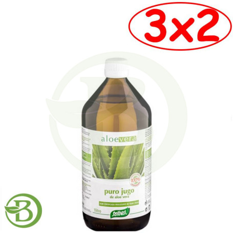 Pack 3x2 Aloe Vera Jugo 1Lt. Santiveri