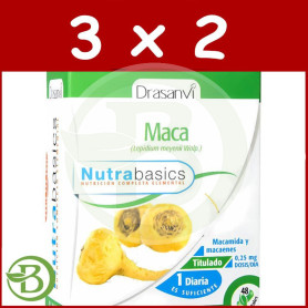 Pack 3x2 Maca 48 Cápsulas Nutrabasics Drasanvi