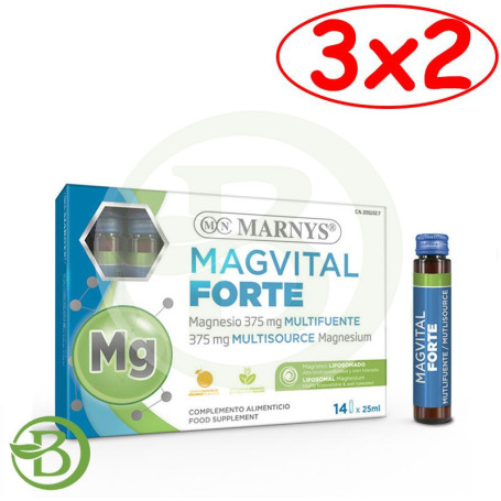 Pack 3x2 Magvital Forte 14 Viales Marnys