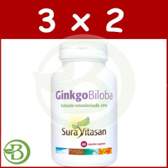 Pacote 3x2 Ginkgo Biloba 60 Cápsulas Sura Vitasan