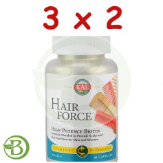 Pacote 3x2 Hair Force 60 comprimidos Kal