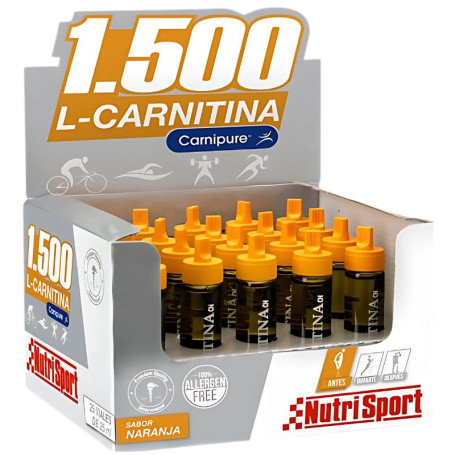 L-Carnitina 1500 Sabor Laranja 20 Frascos Nutrisport