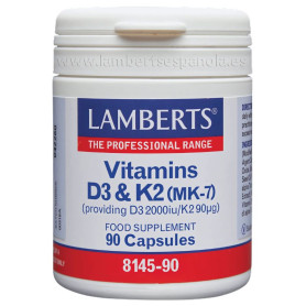 Vitaminas D3 2000Ui e K2 90Mcg 90 Cápsulas Lamberts