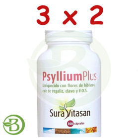 Pack 3x2 Psyllium Plus + F.O.S 100 Cápsulas Sura Vitasan