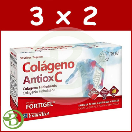 Pack 3x2 Colágeno Antiox Fortigel 30 Sobres Ynsadiet