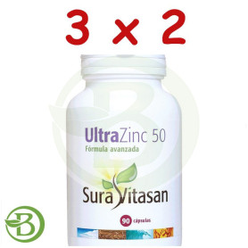 Pack 3x2 Ultra Zinc 50 90 Cápsulas Sura Vitasan