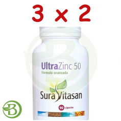 Pacote 3x2 Ultra Zinc 50 90 Cápsulas Sura Vitasan