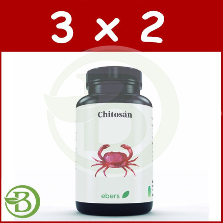 Pack 3x2 Chitosan 400 Mg 60 Cáps Ebers