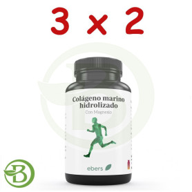 Pack 3x2 Colágeno Marino Hidrolizado 750 Mg 100 Comp Ebers