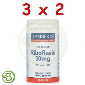 Pack 3x2 Vitamina B2 (Riboflavina) Lamberts