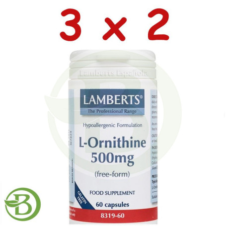 Pack 3x2 L-Ornitina HCI 500Mg. Lamberts