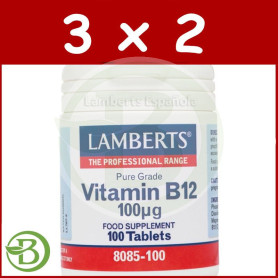 Pack 3x2 Vitamina B12 100µg. Lamberts