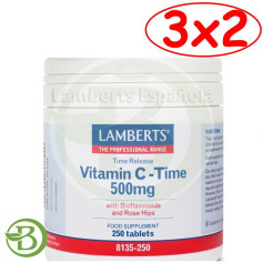 Pacote 3x2 Vitamina C 500Mg. 250 comprimidos com bioflavonóides Lamberts