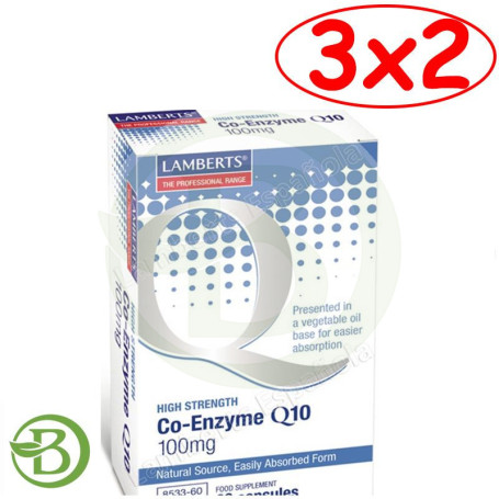 Pack 3x2 CoQ10 100Mg. 60 Cápsulas Lamberts