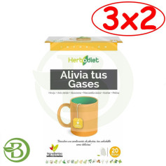 Pack 3x2 Herbodiet Alivia Seus Gases 20 Filtros Nova Diet