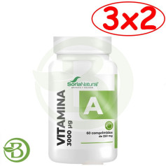 Pack 3x2 Vitamina a Liberación Sostenida 60 Comprimidos Soria Natural