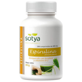 Spirulina + Vitamina B12 400Mg 200 Comprimidos Sotya