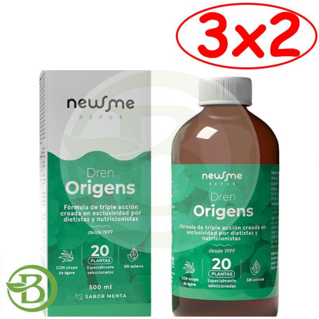 Pack 3x2 Dren Origens Sabor Menta 500Ml Herbora