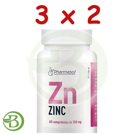 Pack 3x2 Zinc Liberación Sostenida 60 Comprimidos Soria Natural